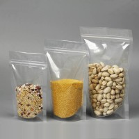 custom Food grade stand up zip lock transparent clear plastic food bag packaging