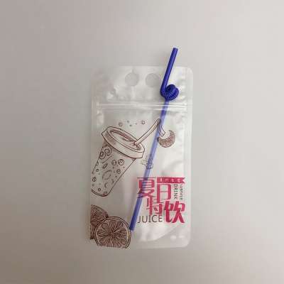 Hot selling custom design printing transparent stand up drinking pouch