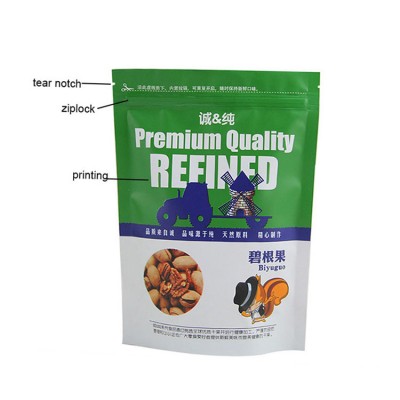 Custom printed food grade ziplock snack custom plastic pouch packaging food packing bag