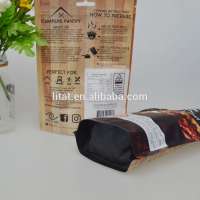 Custom Food Grade Stand up Pouch with foil material plastic coffee packing bag with zip lock